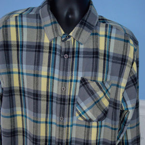 PrAna Plaid Flannel Shirt XL Organic Cotton